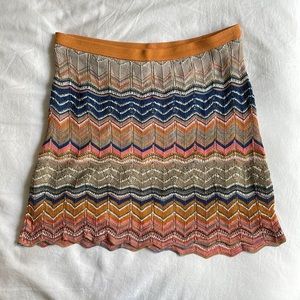 M Missoni Multicolored Chevron Mini Skirt